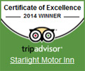Starlight Motor Inn - TripAdvisor Certificate of Excellence 2014 Winner